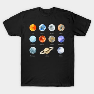 'Planets of the Solar System' Beautiful Space Galaxy Gift T-Shirt